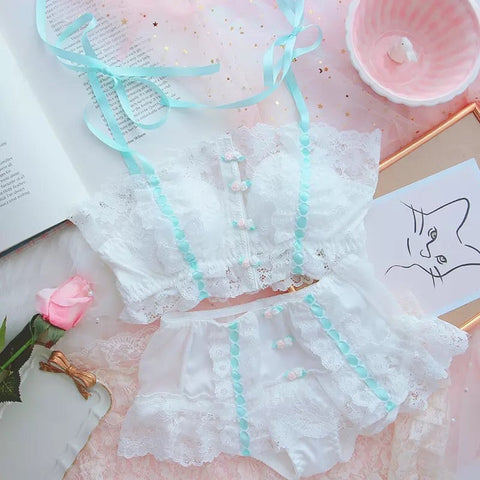 Roses & Lace 2-piece Lace Kawaii Princess Nymphet Lolita Lingerie Set 