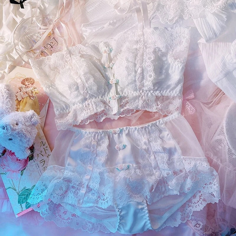 Roses & Lace Kawaii Princess Lolita Nymphet Lingerie Set 
