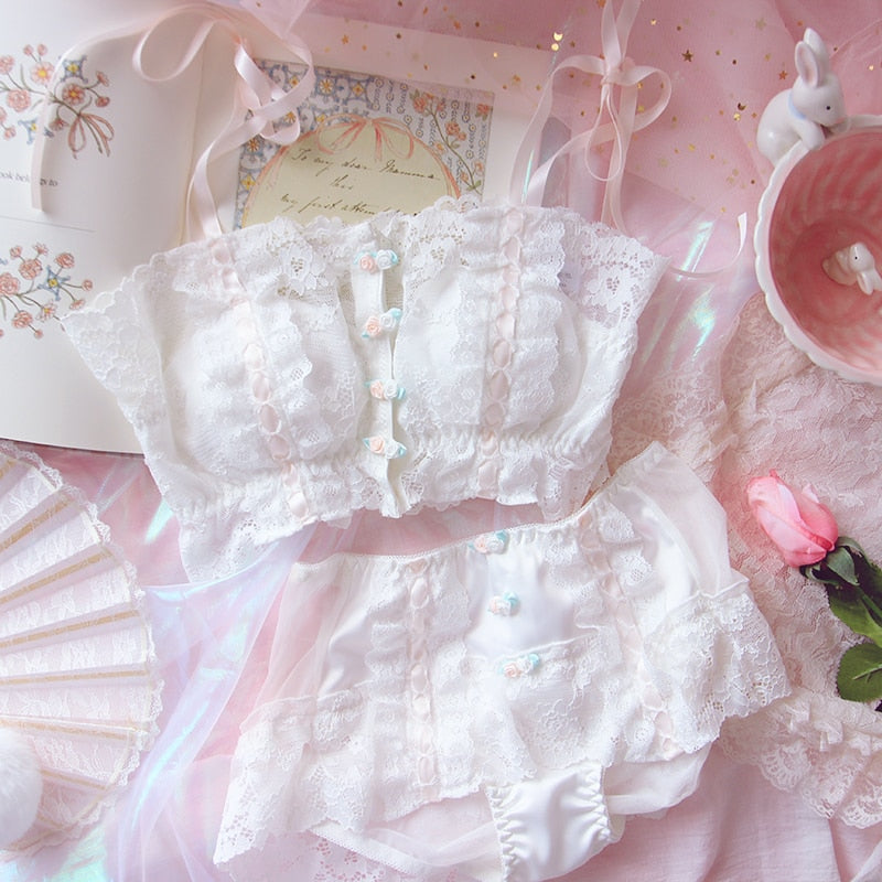 Roses & Lace Kawaii Princess Lolita Nymphet Lingerie Set 