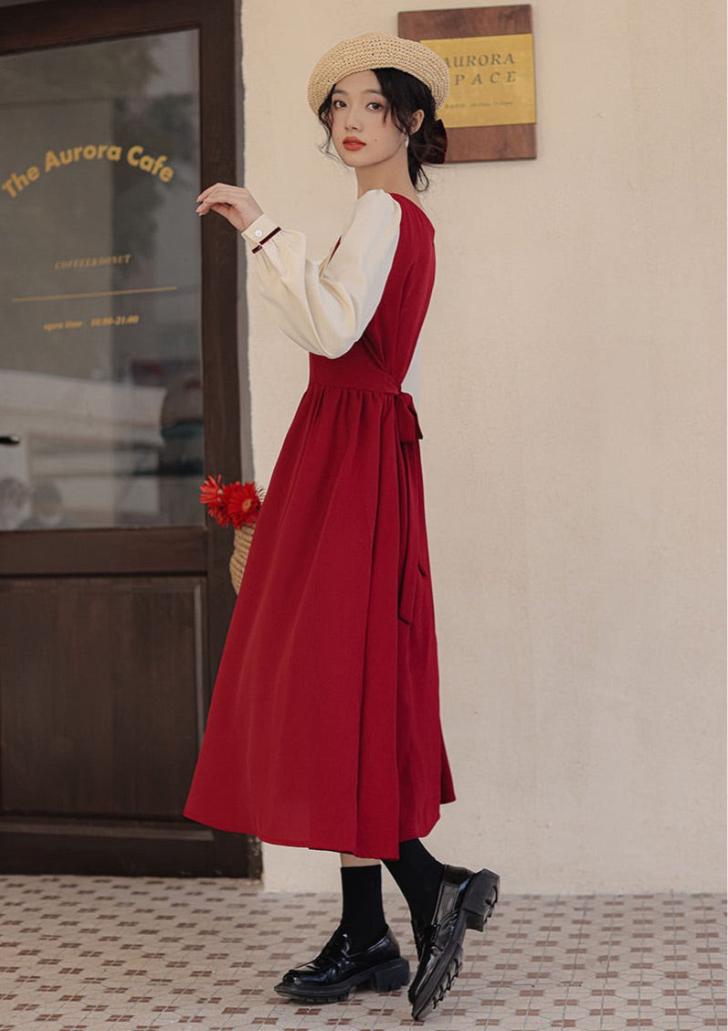Poinsetia Vintage-Academia Princess Dress - Deer Doll