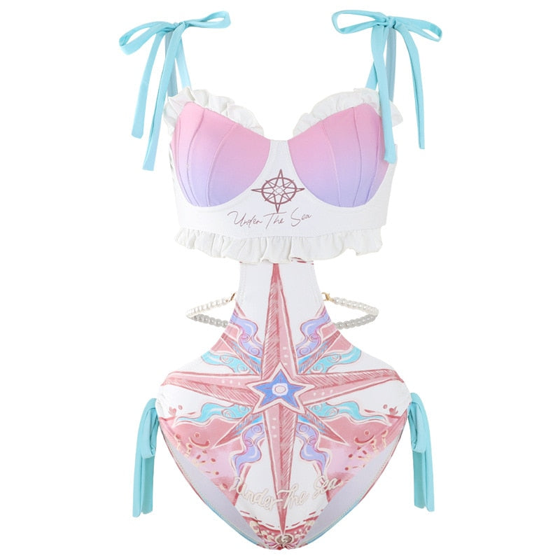 Pastel Mermaid Pearl Kawaii Aesthetic Swimsuit
