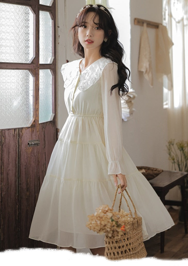 Dainty Ivory Lace Fairycore Dress
