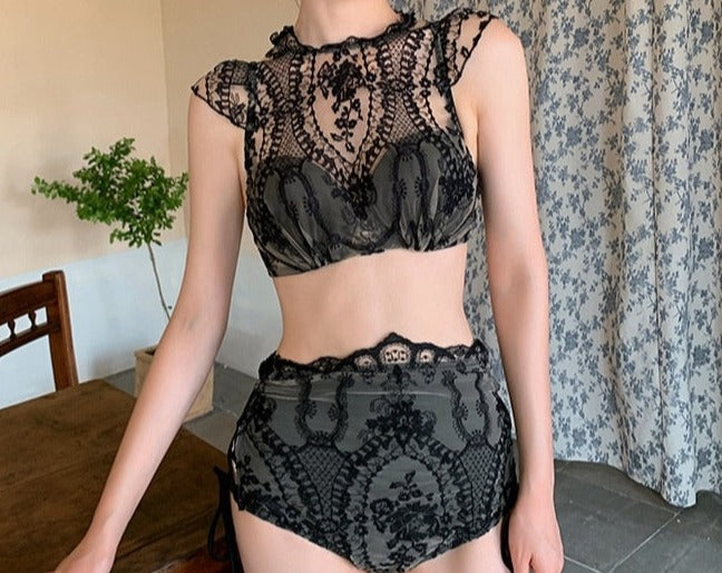 Black Wedding Lace Swimsuit