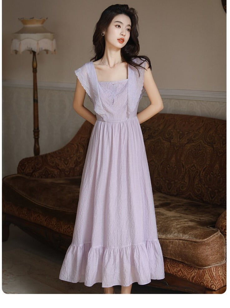 Vintage Lavender Light Academia Dress Cottage Fairy Dress Cottagecore