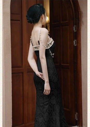 Black Baroque Pearl Dark Princess Royalcore Dress