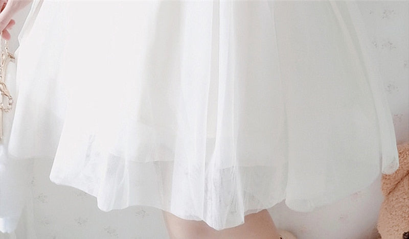Serena Beige Off-Shoulder Ruffle Fairy Dress 