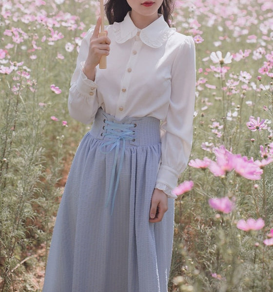 Spring Sky Vintage-style Fairycore Cottage Dress Set