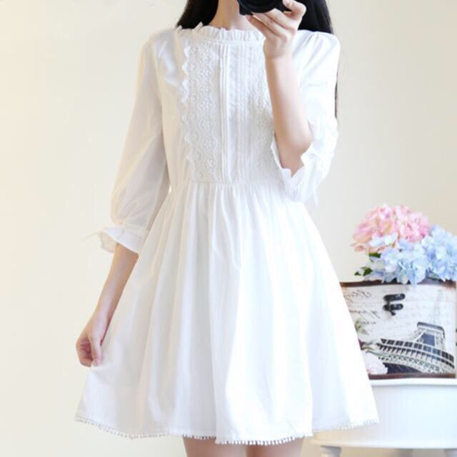 Vanilla Bloom Mori Girl Peter Pan Collar Dress