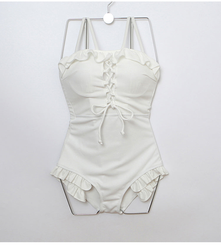 Snow Pond 2-Piece Kawaii Lolita Skirted Swimsuit Bathing Suit Set 