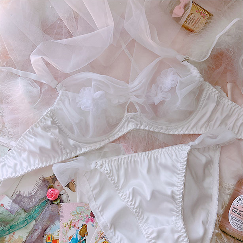 Lolita Cute Sweet Ultra Thin Bras and Panty Set Princess Underwear