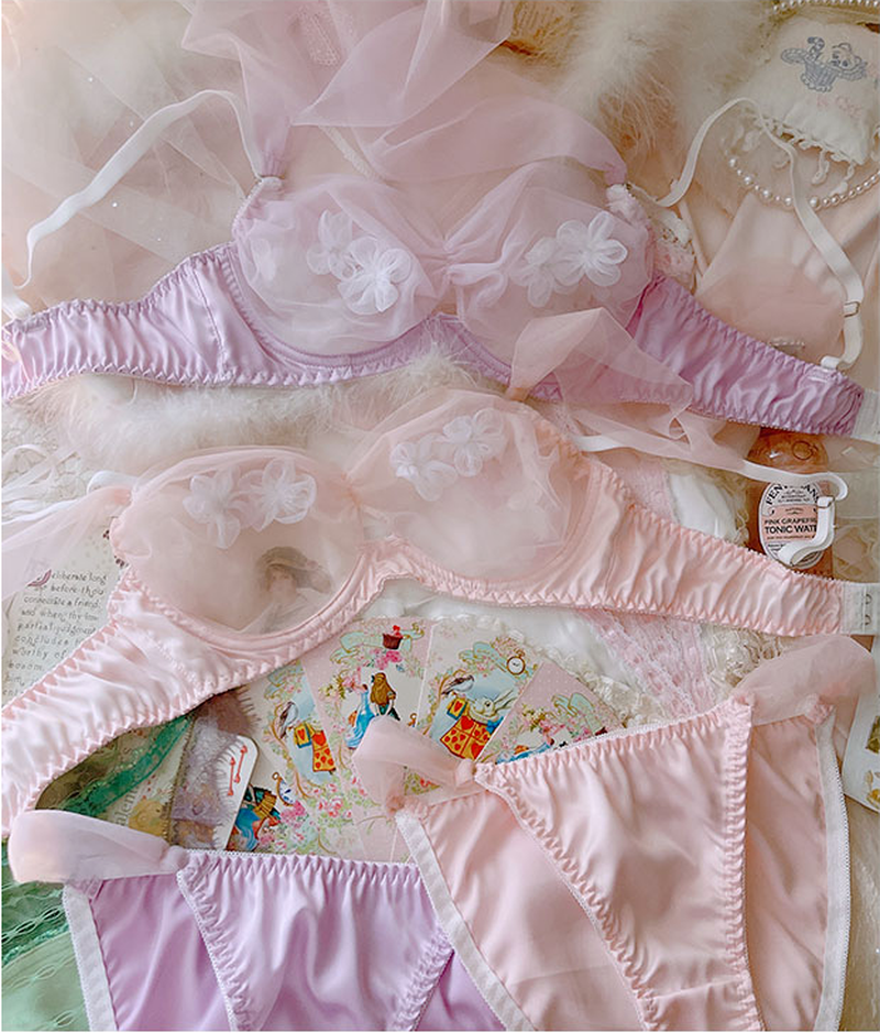Sexy Pink Mesh lingerie set - The Little Connection