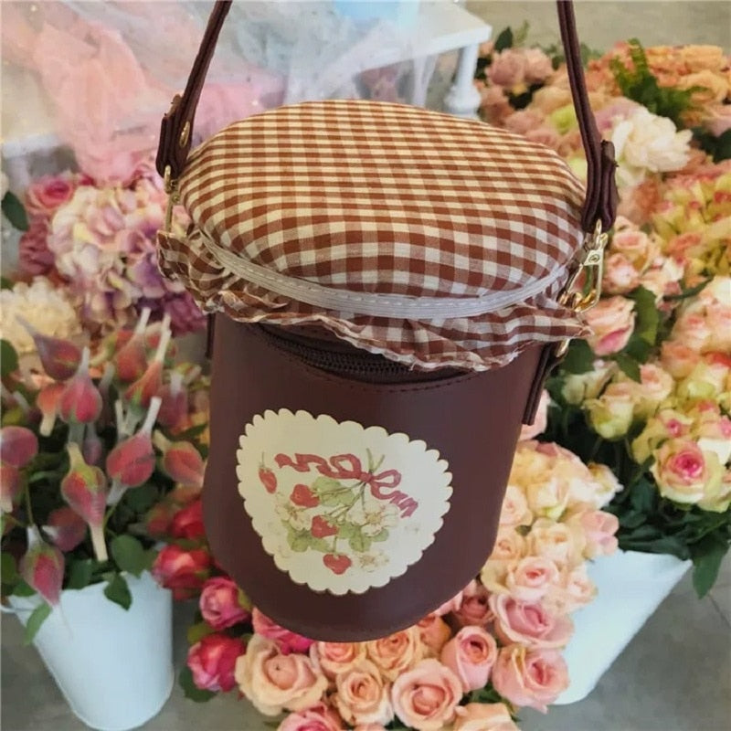 Strawberry Jam Jar Bucket Kawaii Lolita Jfashion Bag 