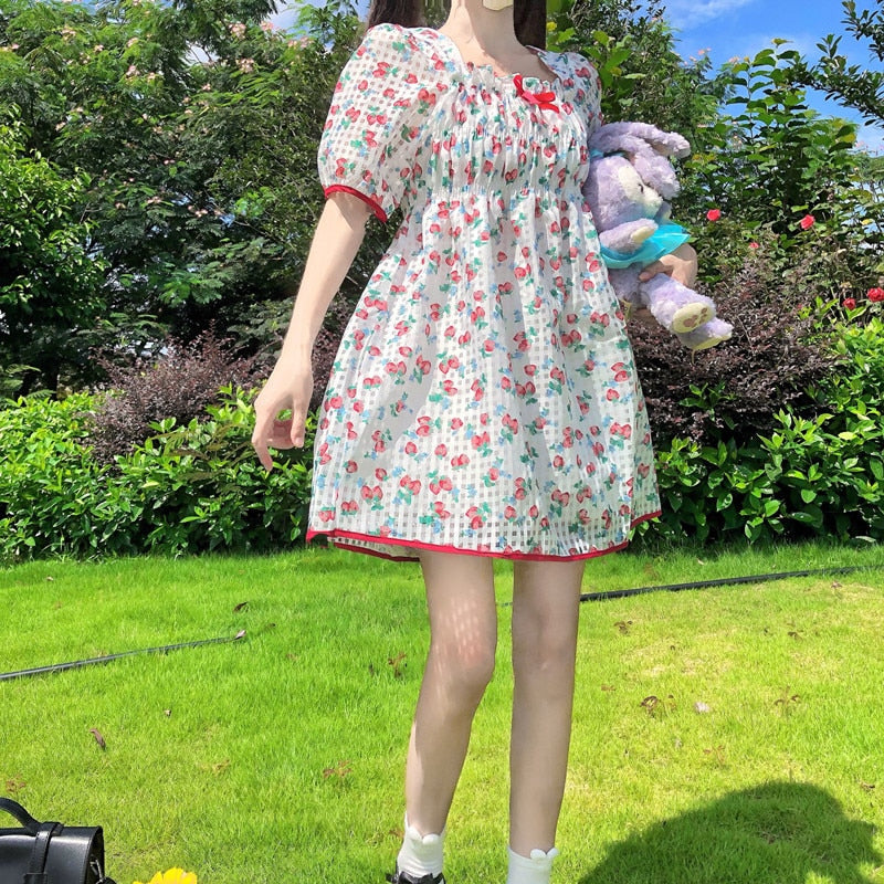 Sweet Berry Kawaii Girl Dolly Mini Dress 
