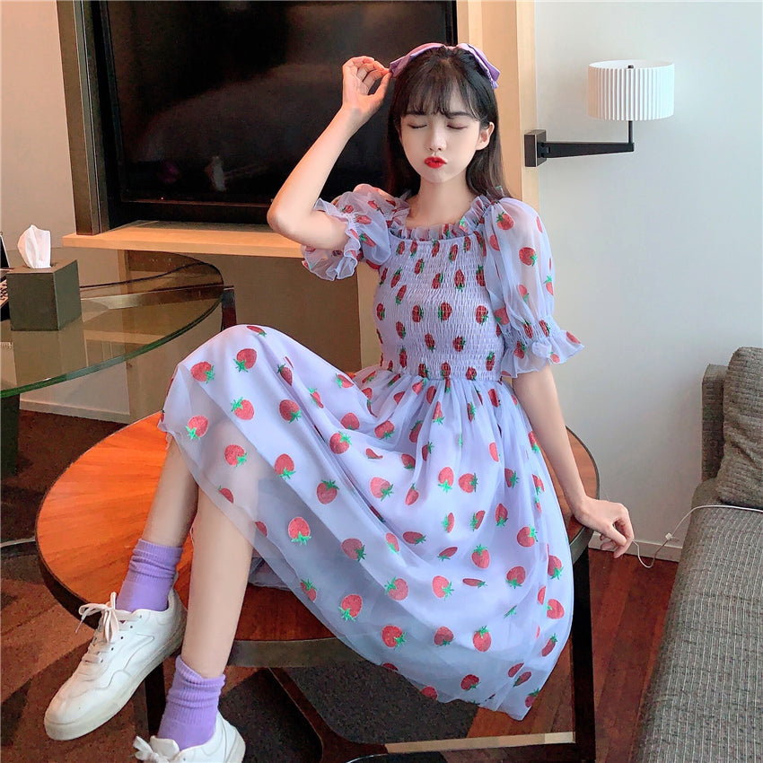 Sweet Strawberry Embellished Fairy Dress 