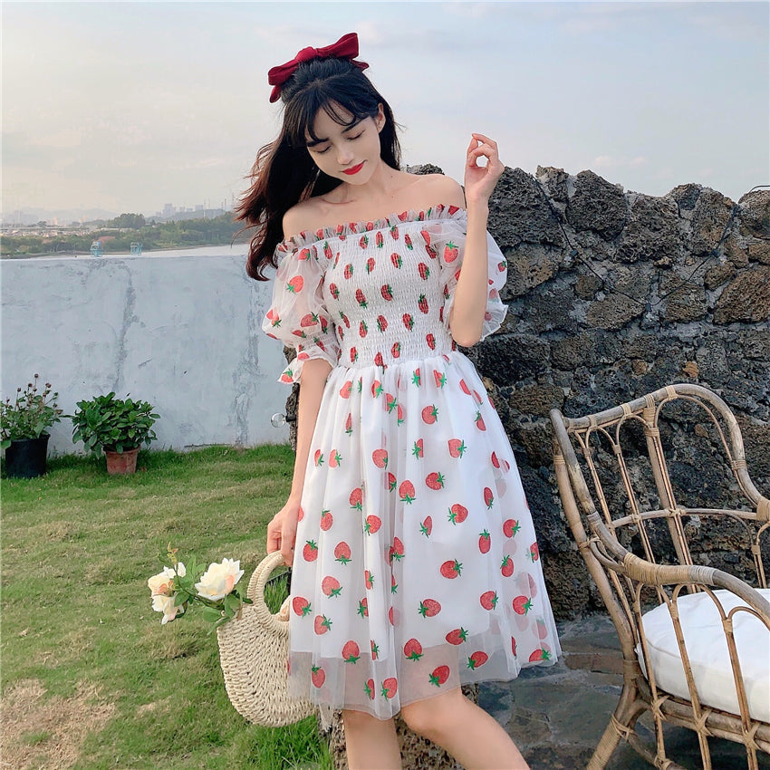 Sweet Strawberry Embellished Fairy Dress 