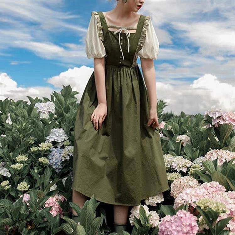 The Green Witch Cottagecore Dress (Plus Sizes) 