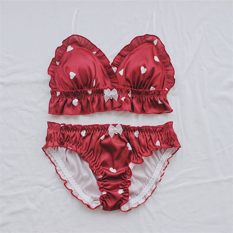 Valentine Heart Coquette Aesthetic Lingerie Set