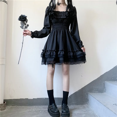 Gothic Princess Dark Lolita Mini Dress at Asian Kawaii Fashion Shop Gothic Princess Dark Lolita Mini Dress at Asian Kawaii Fashion Shop