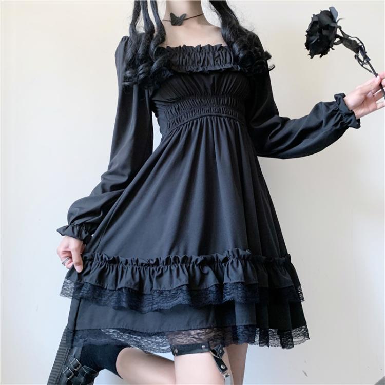 Gothic Princess Dark Lolita Mini Dress at Asian Kawaii Fashion Shop Gothic Princess Dark Lolita Mini Dress at Asian Kawaii Fashion Shop