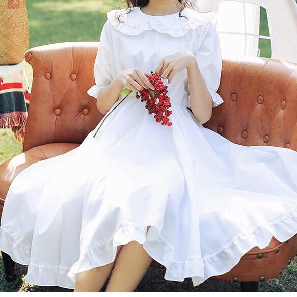Vanilla Bloom Mori Girl Peter Pan Collar Dress 