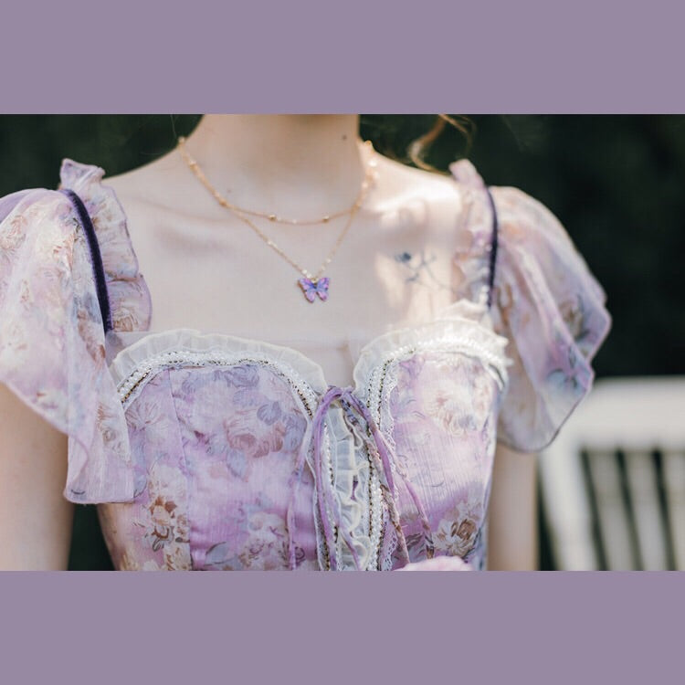 Venus Rainglow Vintage-Floral Princess Dress 