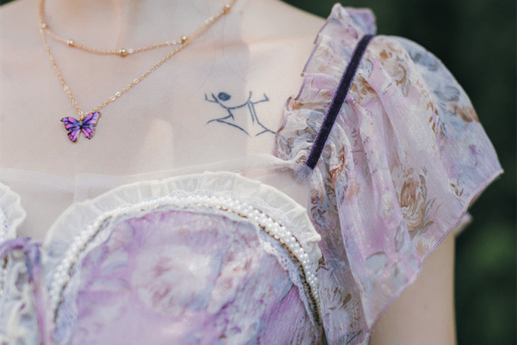 Venus Rainglow Vintage-Floral Princess Dress 