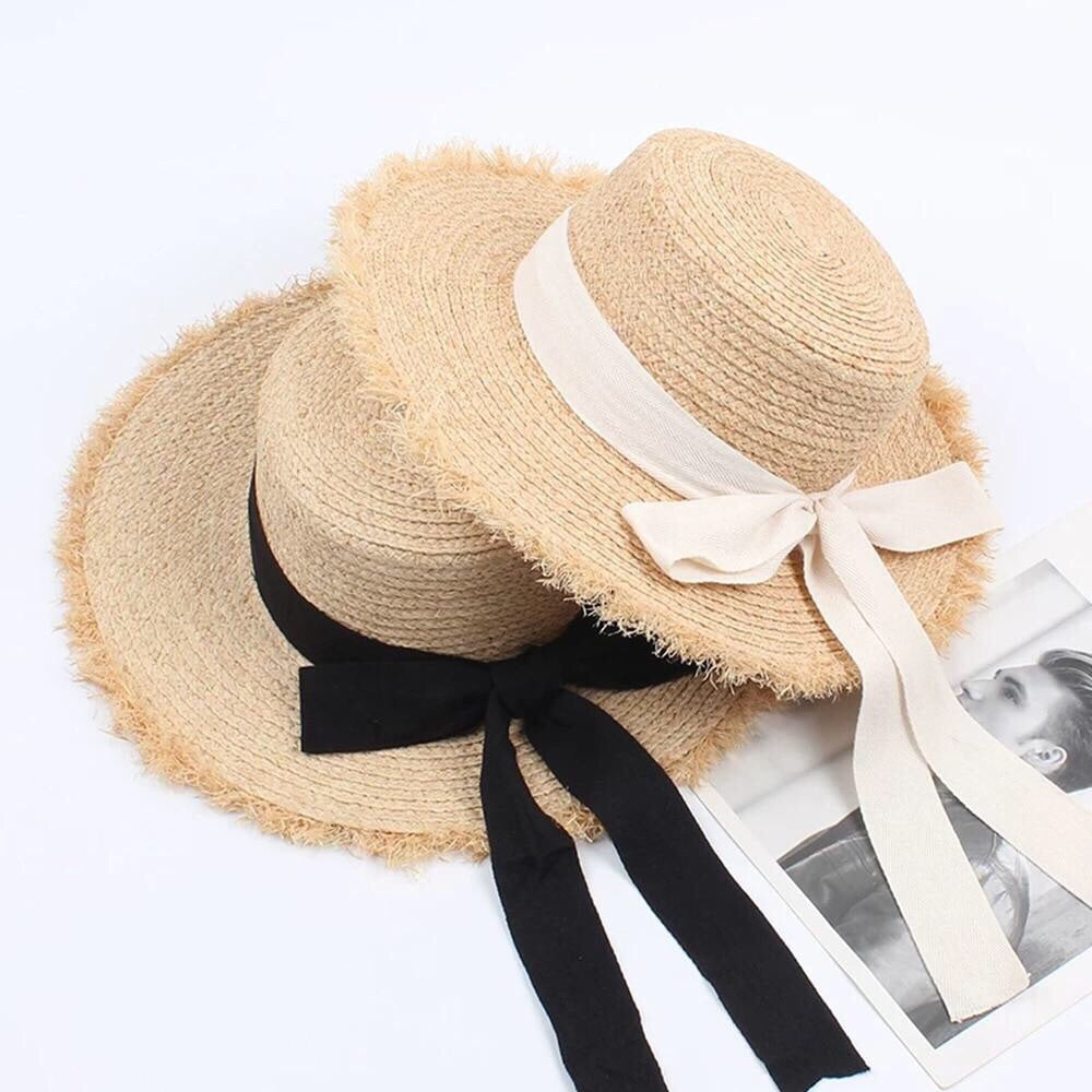Vintage-Style Summer Boater Lolita Bow Hat 