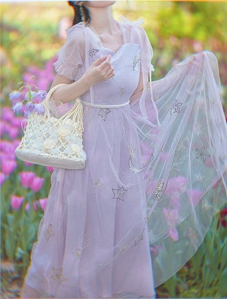 Violet Moondust Fairycore Princess Dress 