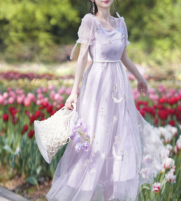 Violet Moondust Fairycore Princess Dress 