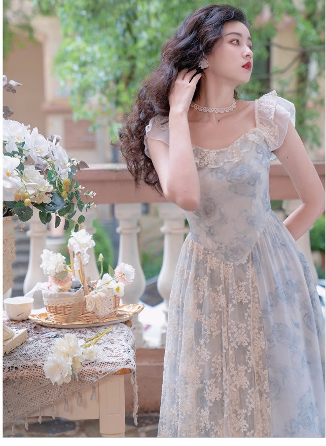 Vivien Blue Rose Cottage Fairy Dress 
