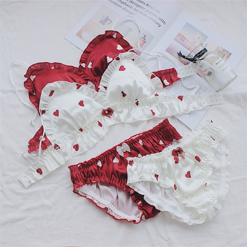 Valentine Heart Coquette Aesthetic Lingerie Set