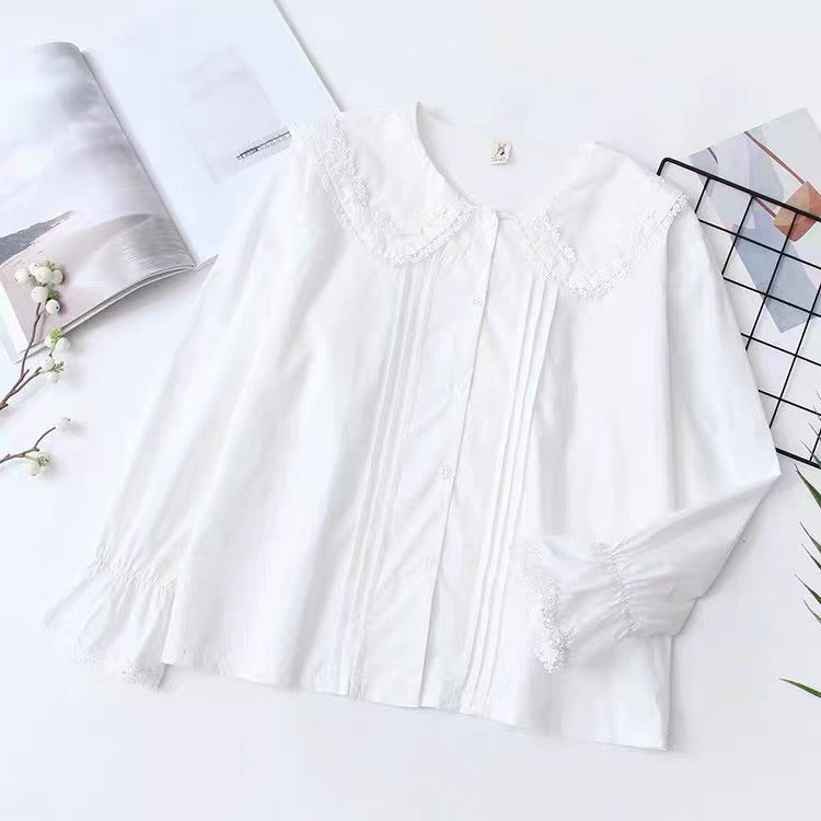 White Bunny Collar Kawaii Lolita Shirt 