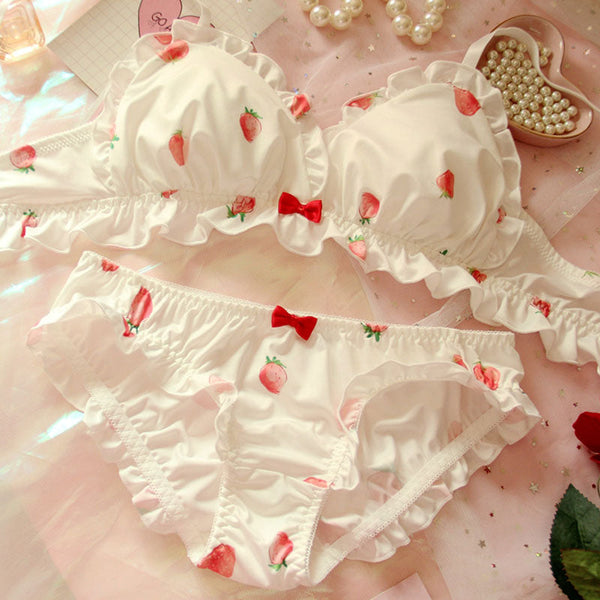 Soft Baby Bun Lingerie Set Ruffled Kawaii Cute Pink Bunny
