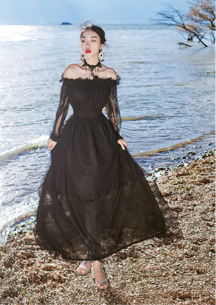 Zena ShadowSoul Romantic Gothic Lace Witch Dress 