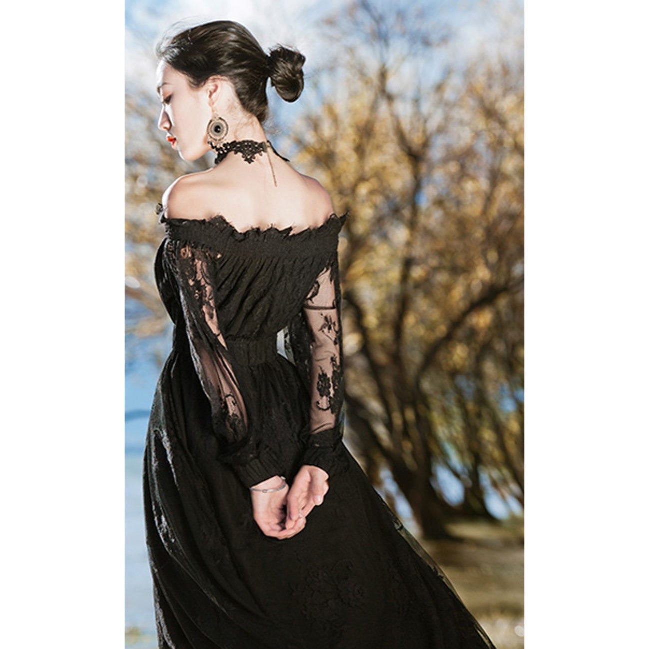 Zena ShadowSoul Romantic Gothic Lace Witch Dress 
