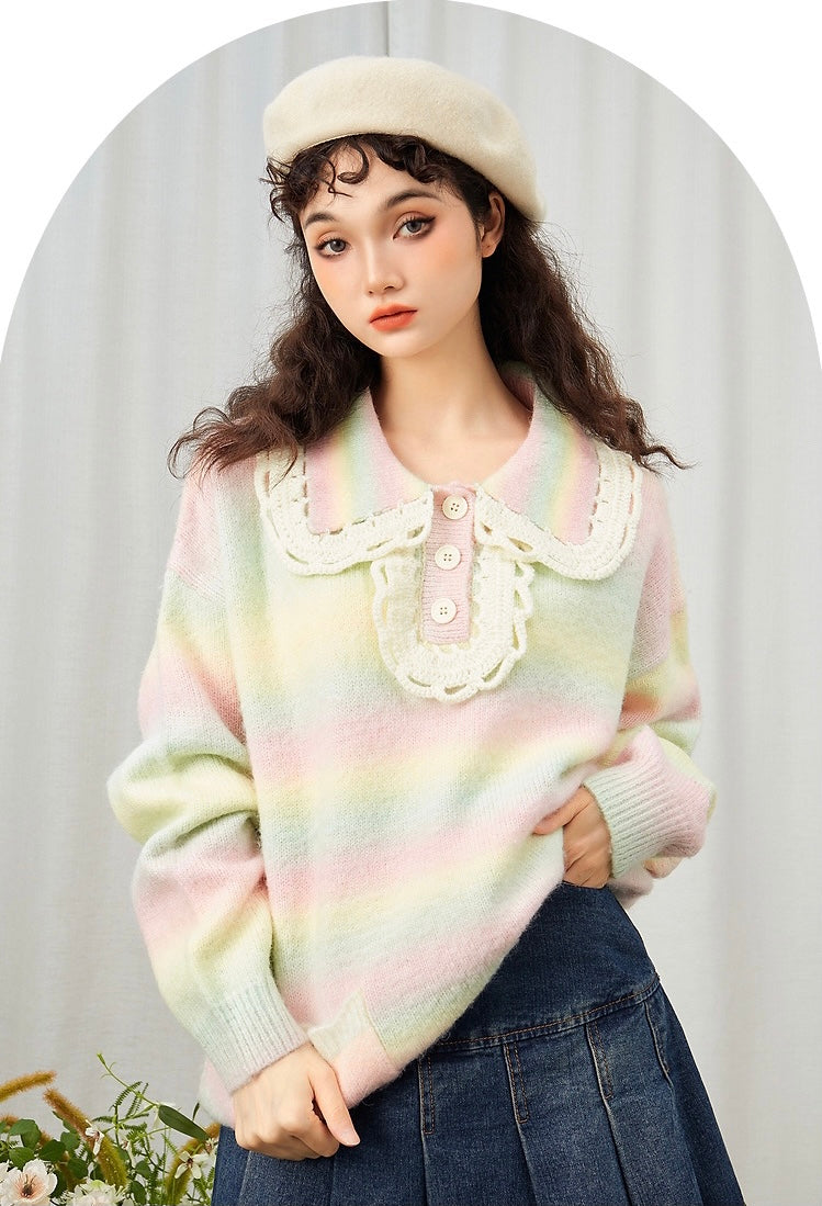Pastel Snowdrop Kawaii Aesthetic Sweater - Deer Doll