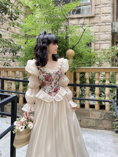 Vintage-style Bustier Romantic Royalcore Princess Dress Retro Fairycore