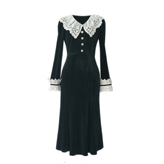 Strangest Cat Victorian Velvet Gothic Dress