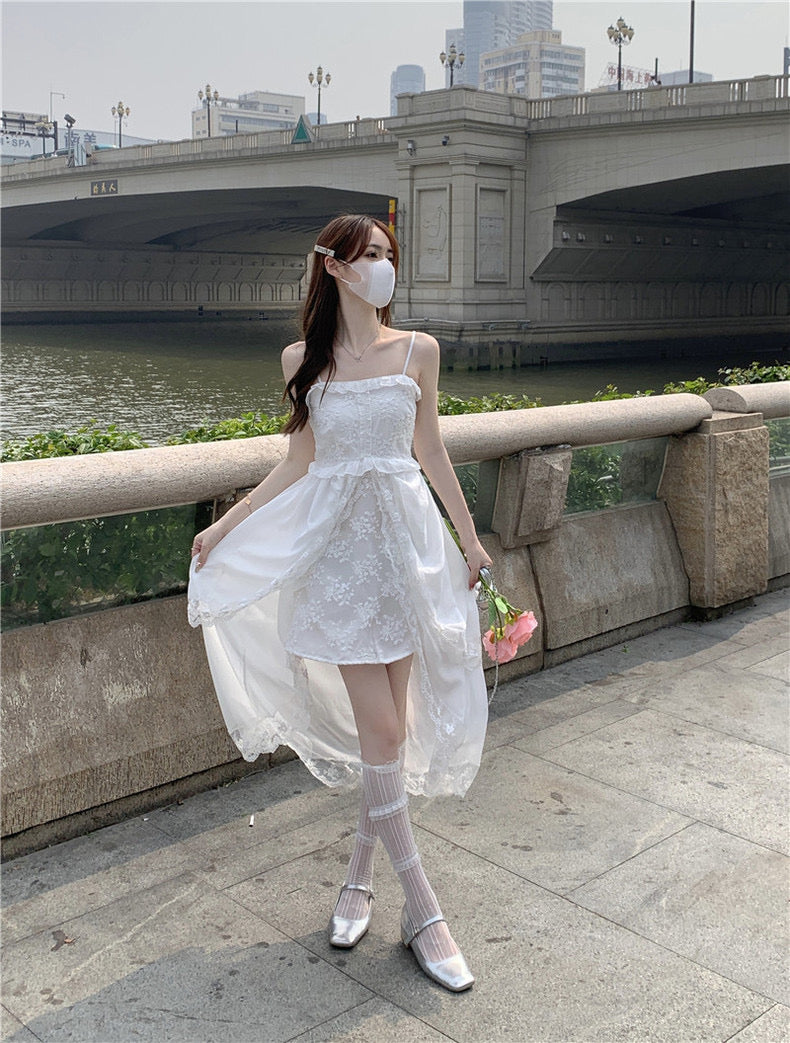 BeautyBird Angelcore Aesthetic Lace Fairy Dress
