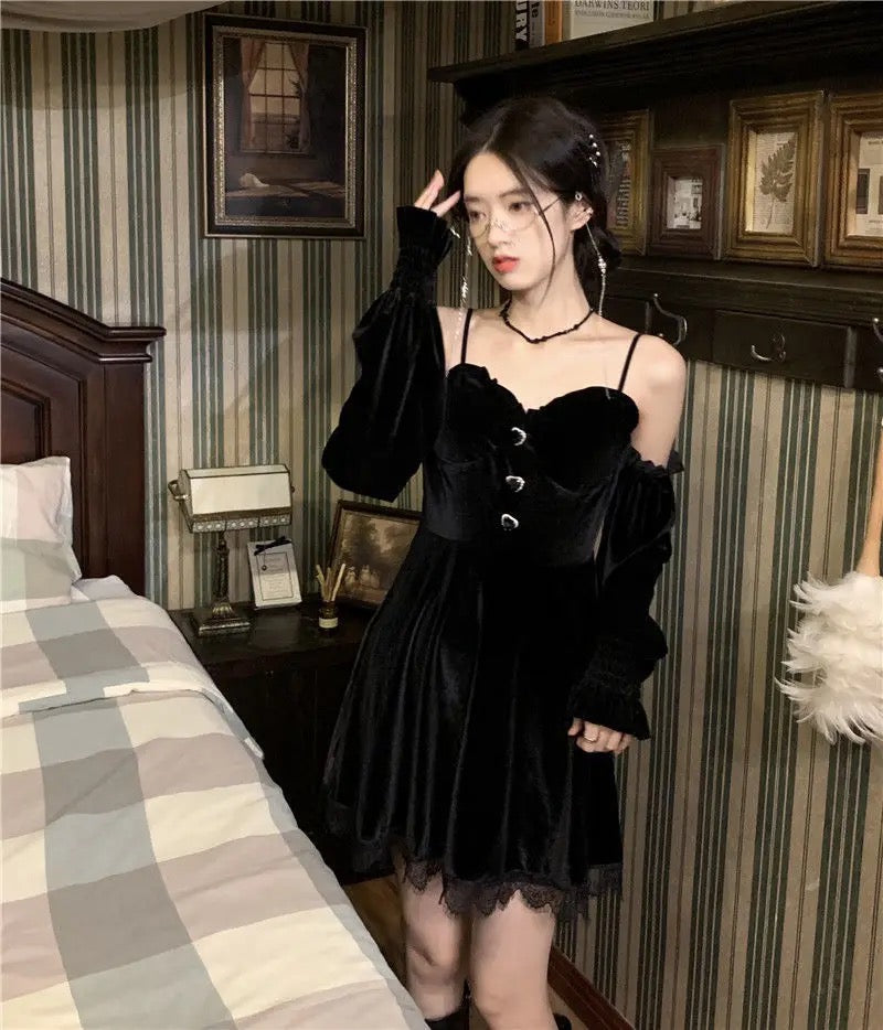 Buy Sosandar Black Velvet Embellished Scoop Back Dress from Next USA