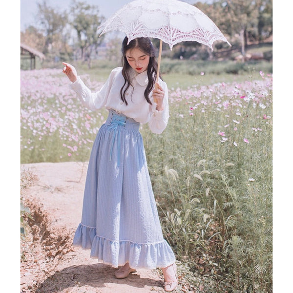 Spring Sky Vintage-style Fairycore Cottage Dress Set