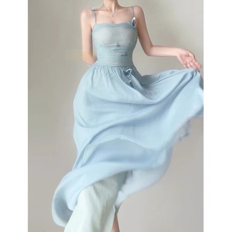 Blue Butterfly Princess Fairycore Aesthetic Fairy Dress