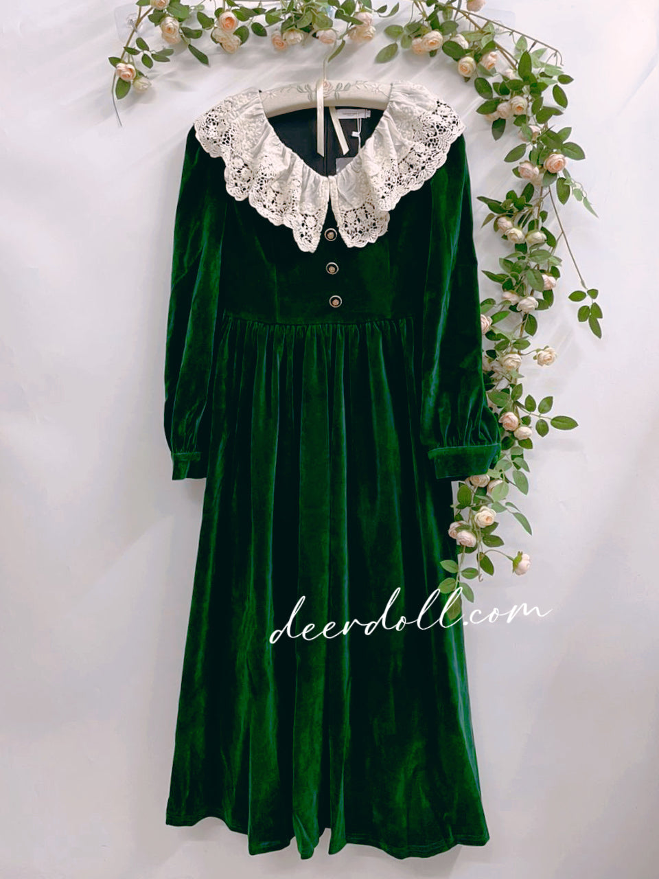 Treasures of Old Towns Vintage Academia Velvet Dress