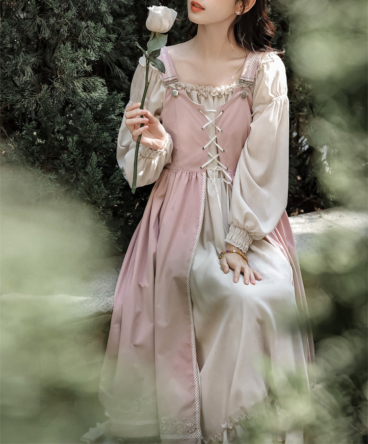 Aesthetic Medieval Princess Dress Pink Romantic Royalcore