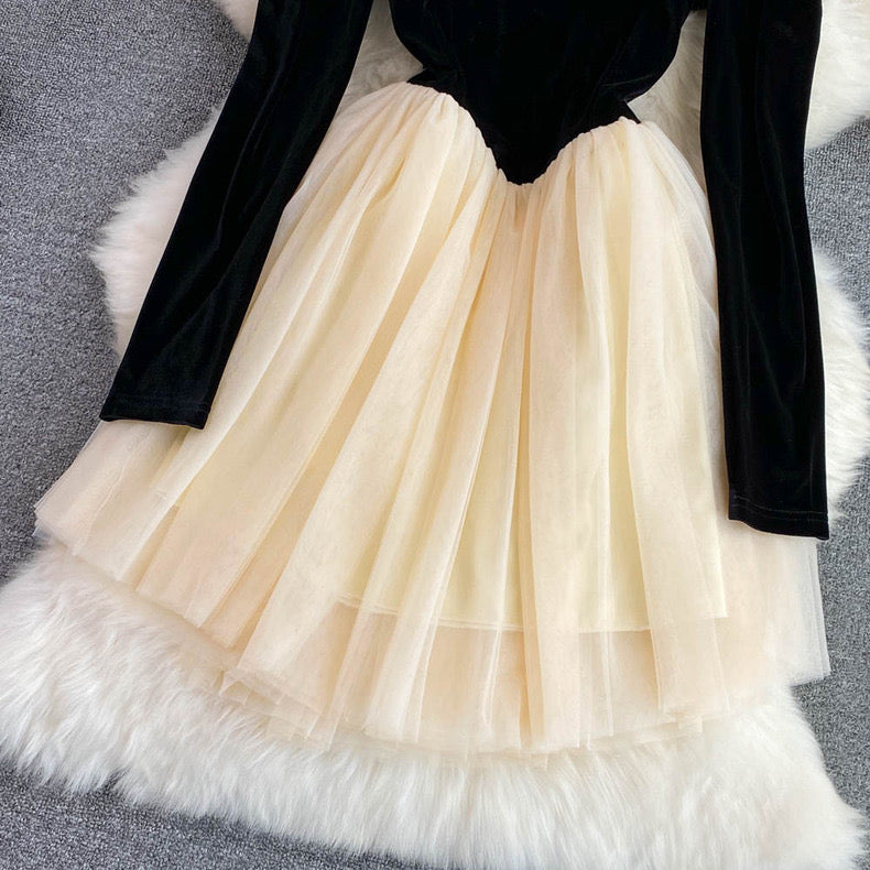 Elenora Romantic Goth Mini Ballet Dress with Choker