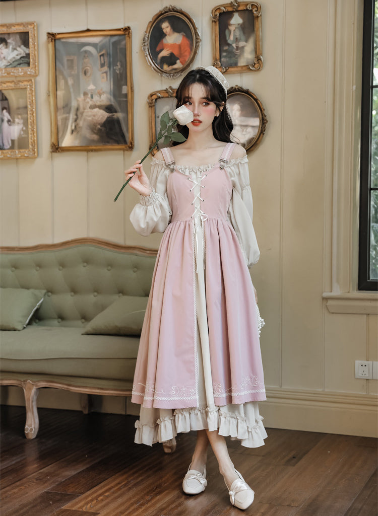 Pink Romantic Royalcore Princess Dress Vintage Renaissance Dress Pink Romantic Royalcore Princess Dress Vintage Renaissance Dress