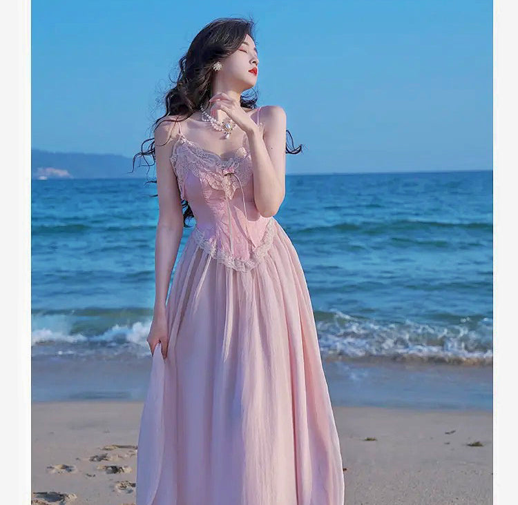 Buy Peach Georgette Mirror Work Gown | Appelle Fashion
