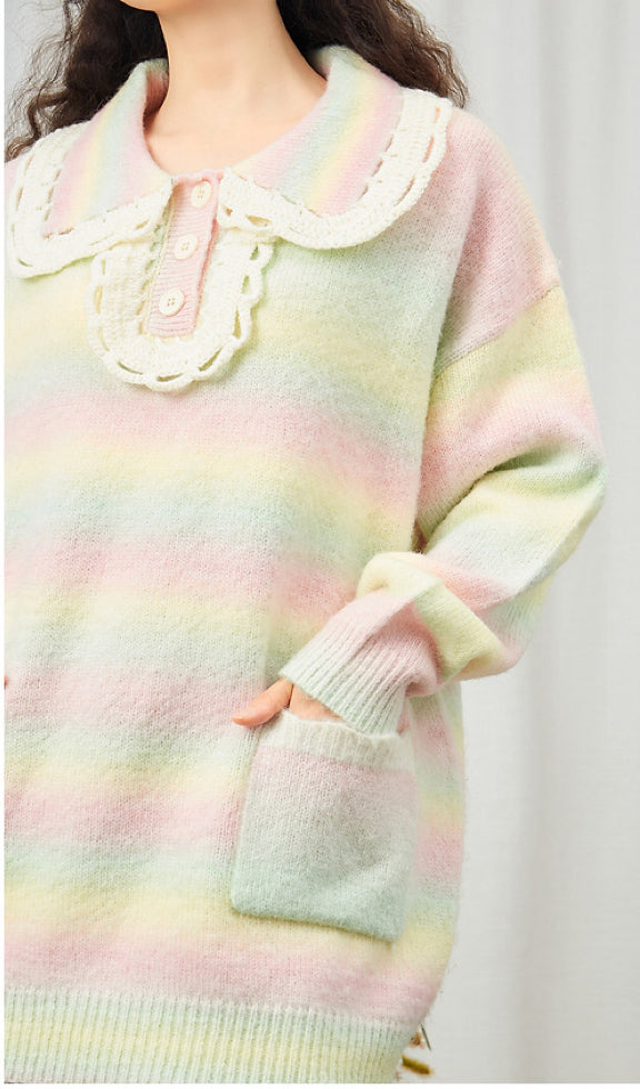 Pastel Snowdrop Kawaii Aesthetic Sweater - Deer Doll