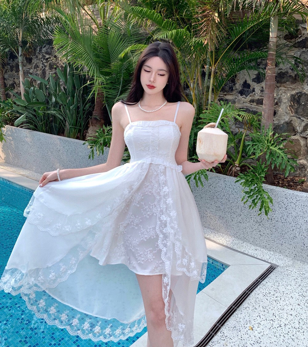 Angelcore Aesthetic White Tulle Fairy Dress