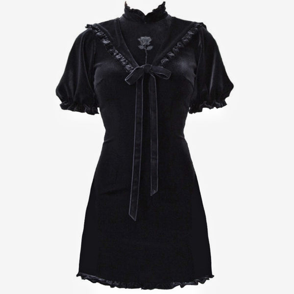 Darkest Rose Velvet Mini Dress